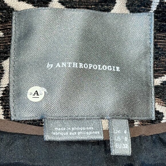 ANTHROPOLOGIE Leopard Animal Print Double Breasted Jacket Coat - EUC - Size 0 - Picture 11 of 16